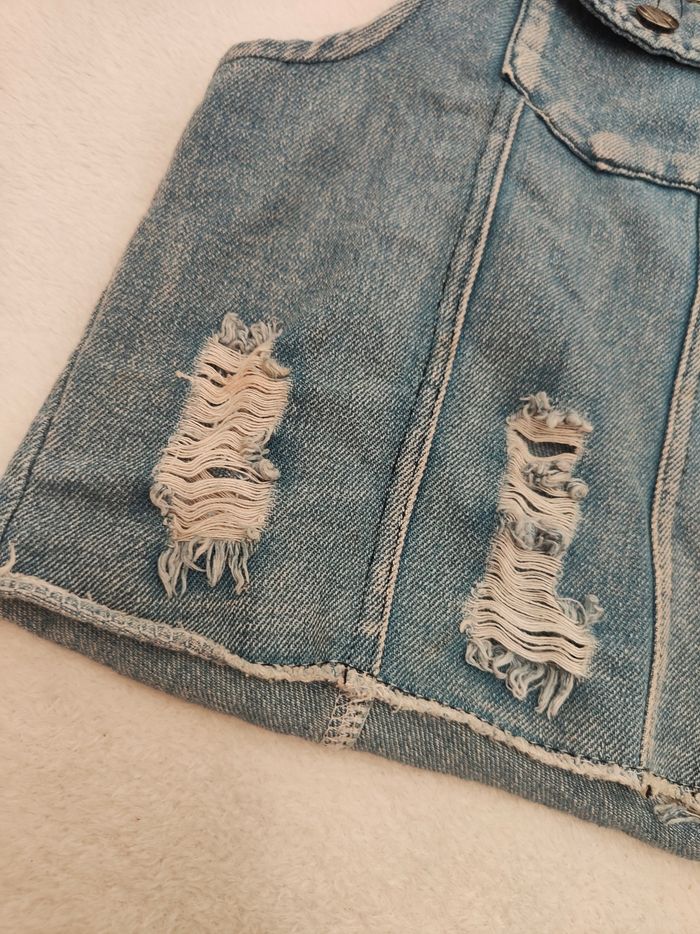 Veste en jean sans manche femme - photo numéro 4