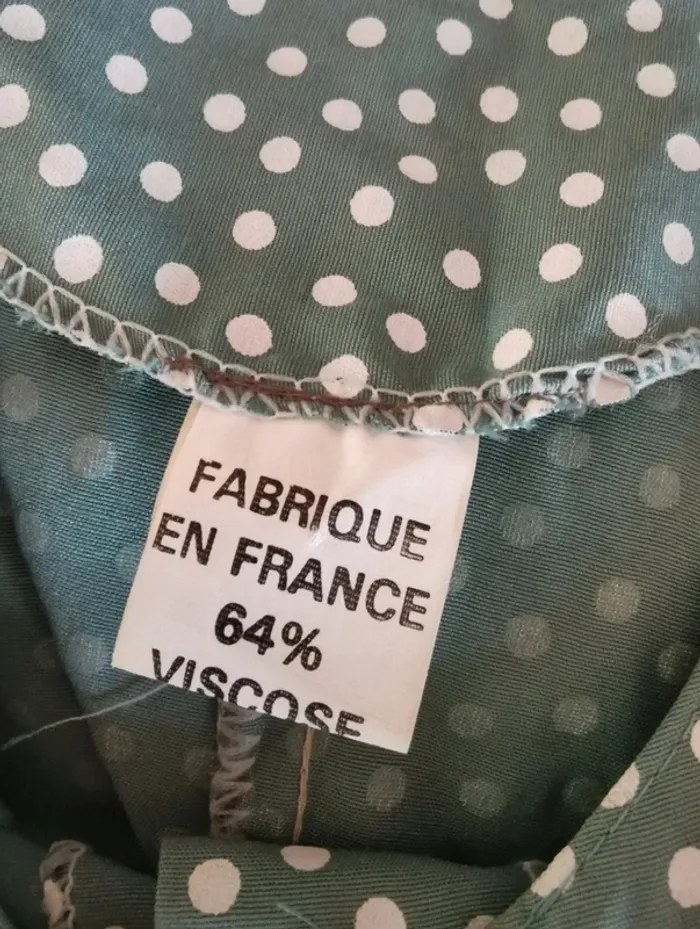 Robe à pois verte viscose - photo numéro 5