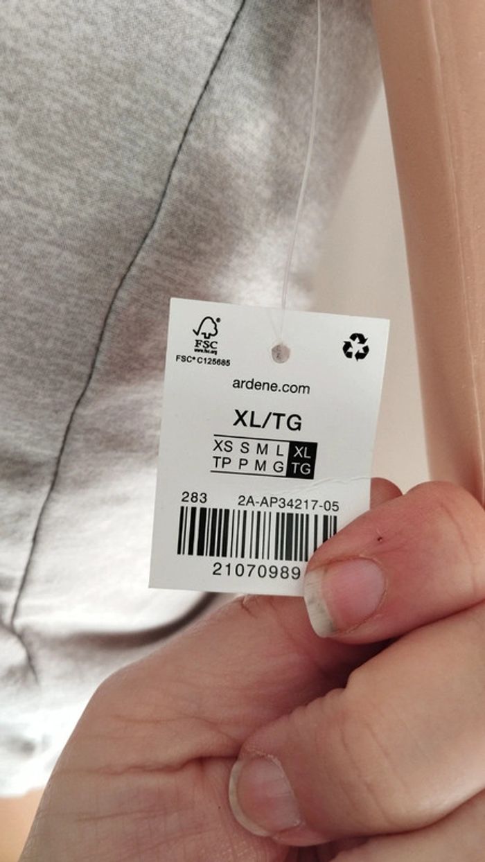 Top haut court bandeau gris taille xl femme - photo numéro 4