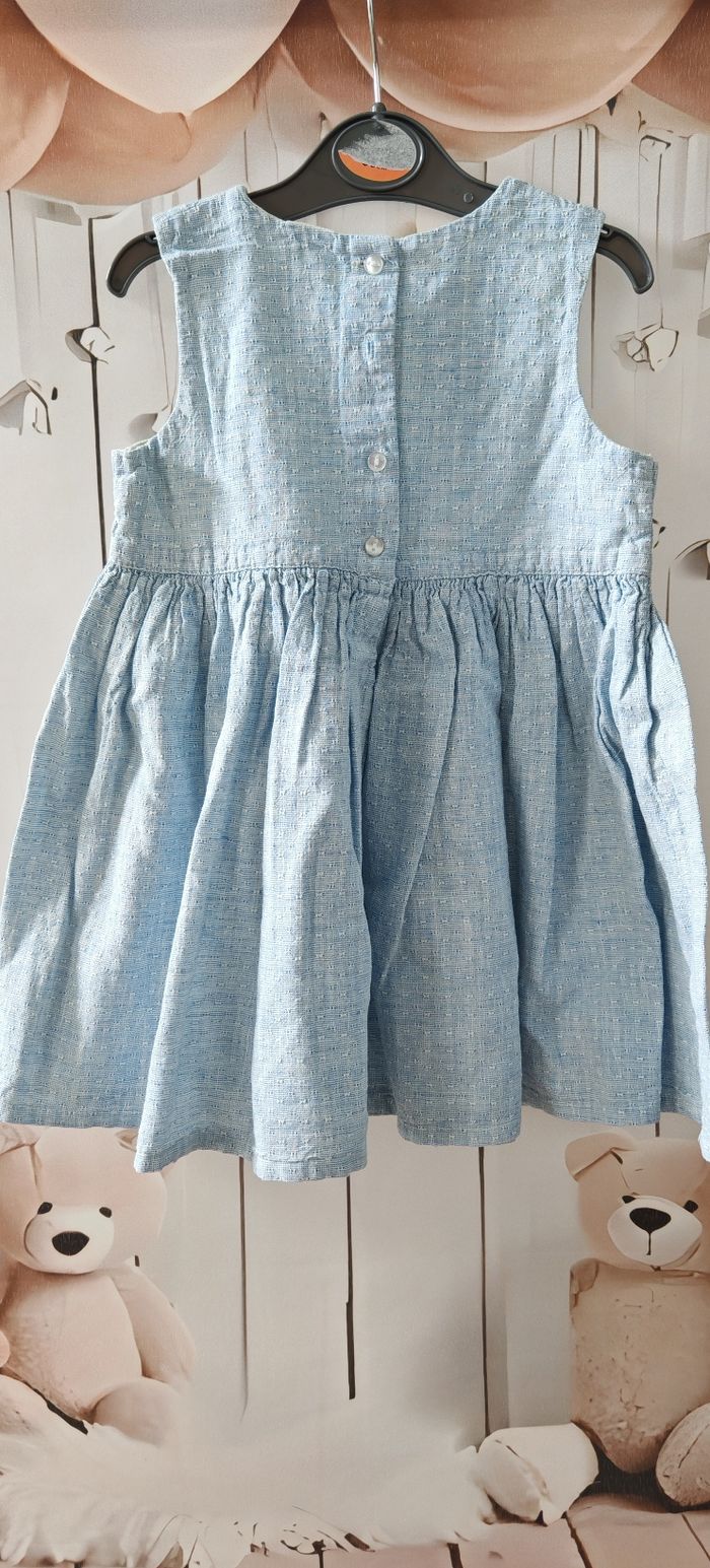 Robe sans manches bleue cœur H&M bébé fille 12-18 mois - photo numéro 3