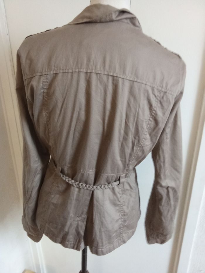 Veste blazer femme  légère DDP mi saison taille 38, beige - photo numéro 2