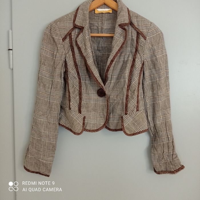 Blazer marron à carreaux t36/38