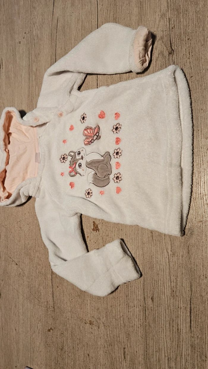 Adorable pull à capuche, polar, blanc, Smile, taille 98/3ans, nickel - photo numéro 3