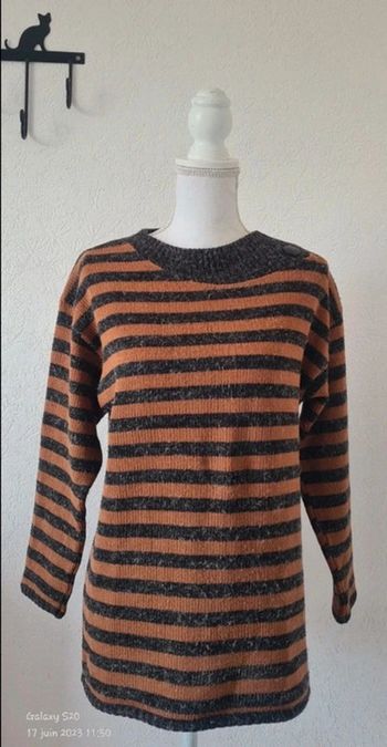 Pull mi long à rayures