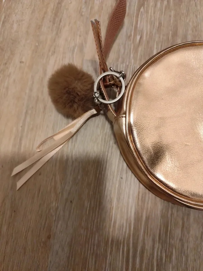Sac a main Petit Bateau doré rosé neuf bandoulière - photo numéro 3