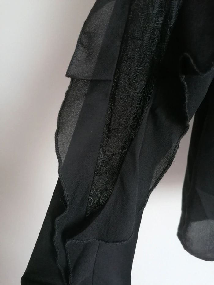 Blouse manches frou frou dentelle noire Promod 38 - photo numéro 9