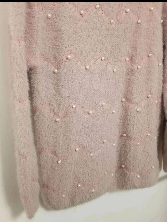 Pull  laine  avec  perle taille 40 42 - photo numéro 3