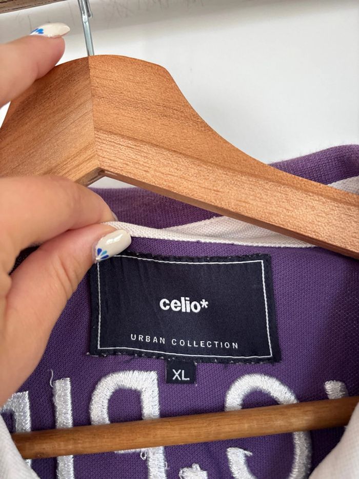 Polo Violet vintage Celio taille XL - photo numéro 2