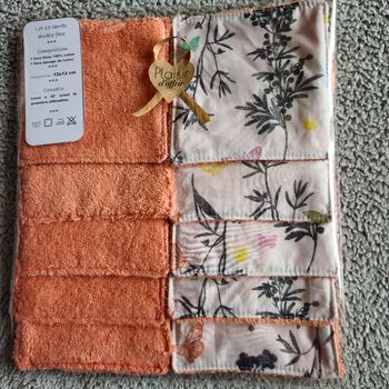 10 lingettes lavables 12x12 cm