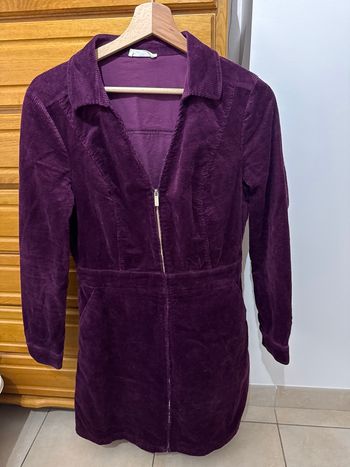 Robe velours bordeaux manches longues