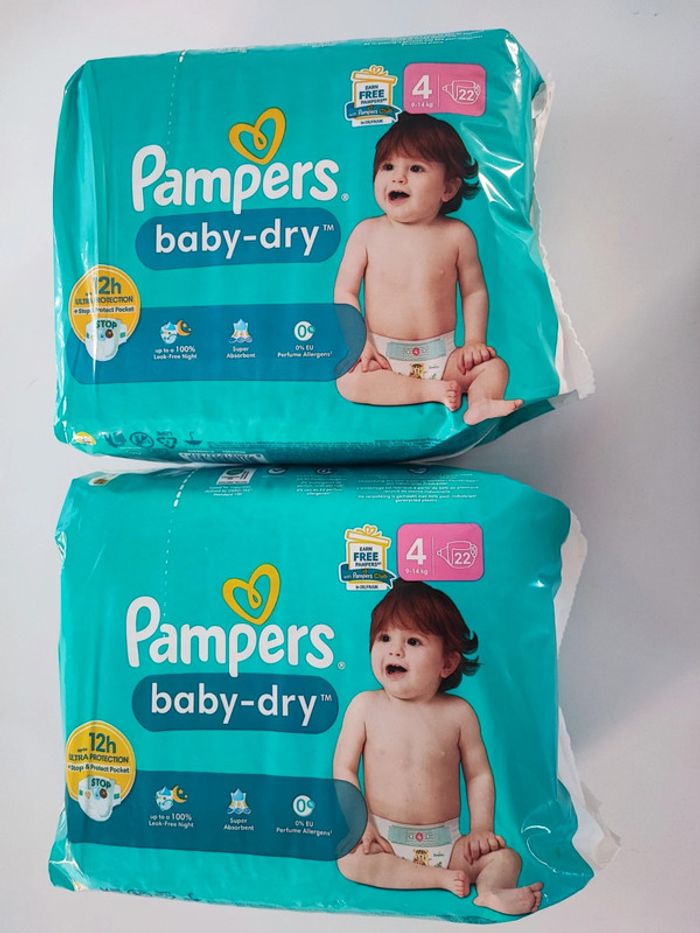 Lot de 2 paquets de couches Pampers