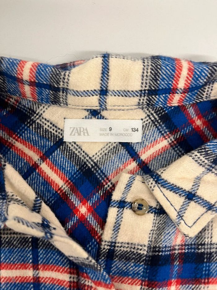 Chemise courte Zara 9 ans à carreaux - photo numéro 2
