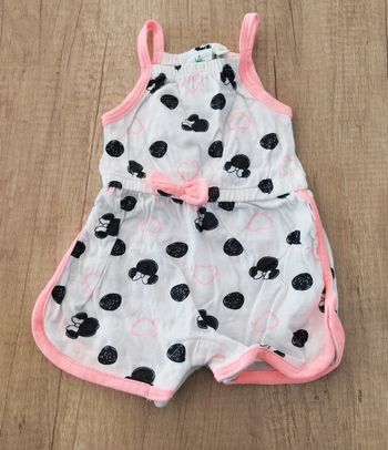 Combi short fille blanc et noir Minnie taille 1 mois Disney