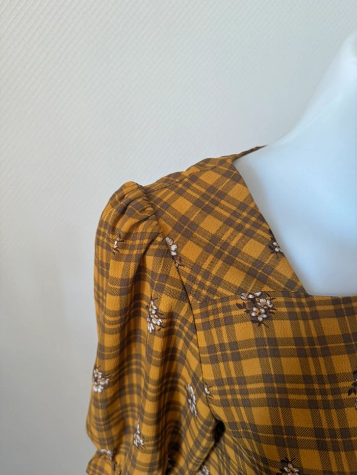 Blouse moutarde à carreaux en très bon état taille S mixxo - photo numéro 6
