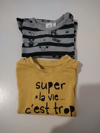 Lot de 2 t-shirt manches longues 6 mois