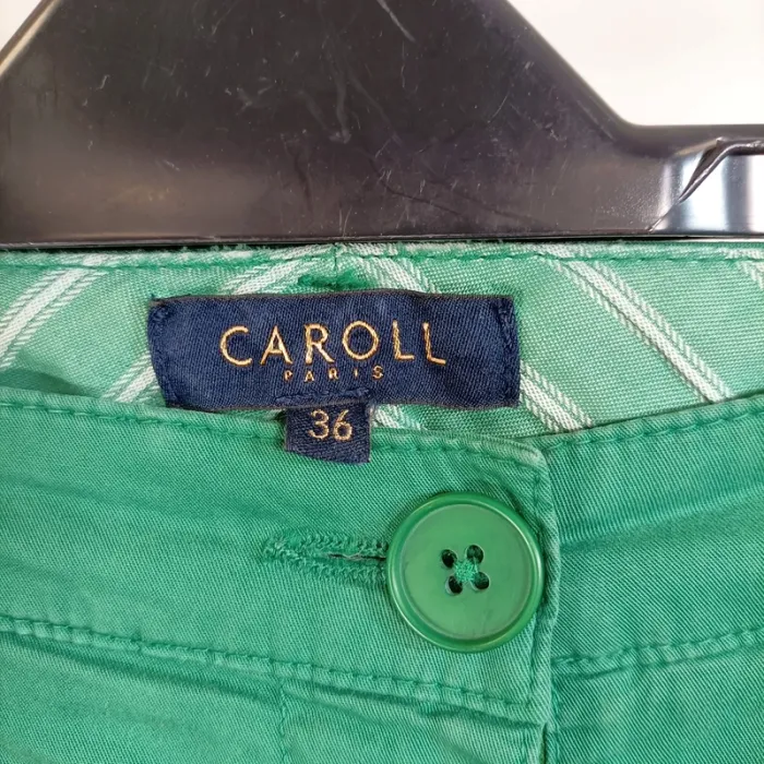 Pantalon droit vert en toile femme Taille 36 Carol - photo numéro 5