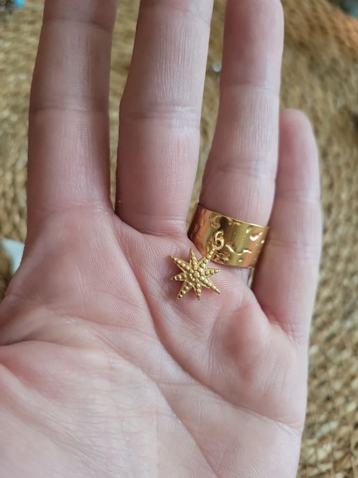 Bague acier gold inoxydable et soleil - photo numéro 6