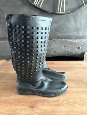 botte de pluie noire clouté taille 38