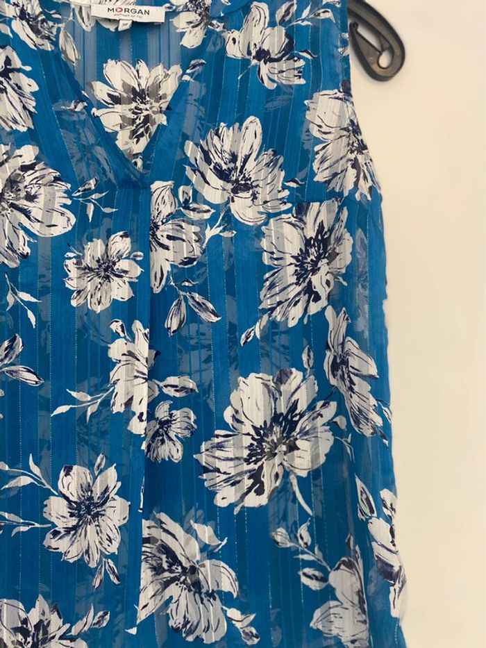 Chemisier bleu à fleurs Morgan - photo numéro 2