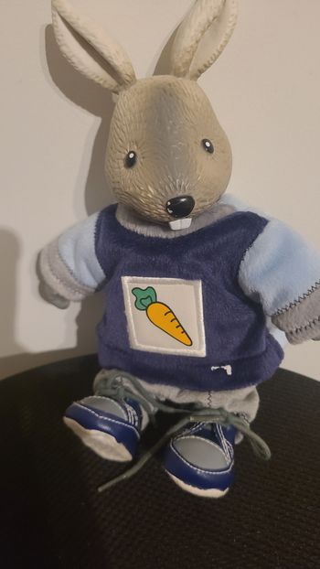 Lapin gris berchet 24cm les copains de la forêt - Berchet