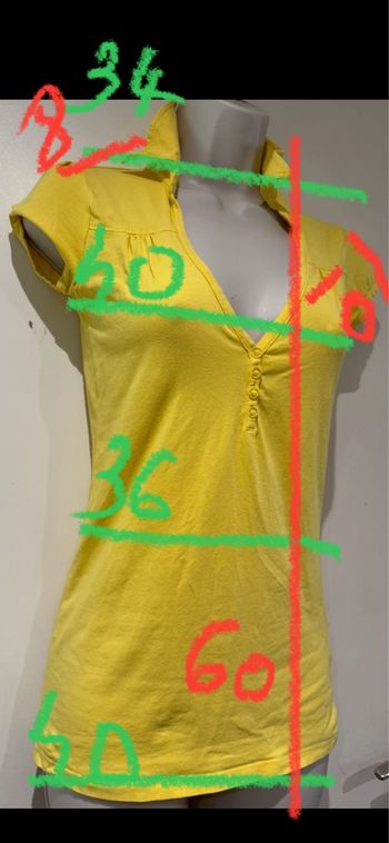 T-shirt polo, Pimkie, taille 36 jaune