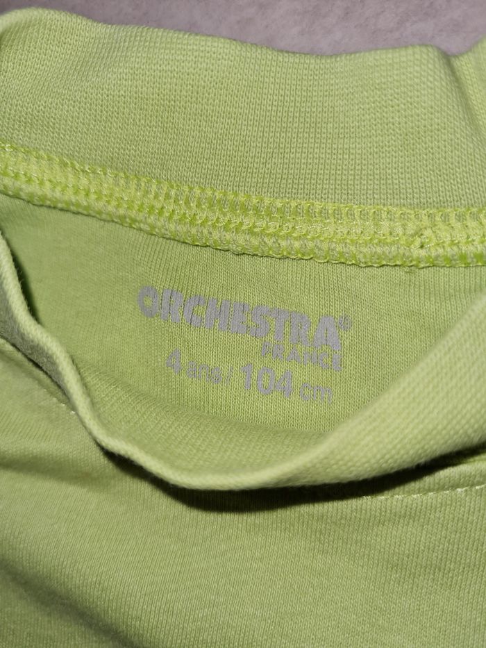 t-shirt manches longues vert anis mixte 4 ans - photo numéro 4