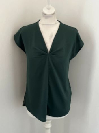 Blouse verte col en V Mng XS