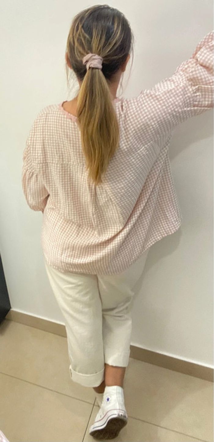 Jolie Blouse Vichy A Nouer Avec Poches Taille Unique - photo numéro 6