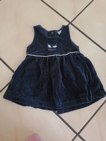 Robe chaude bleu marine en velours Absorba