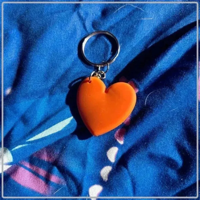 Porte clef cœur orange