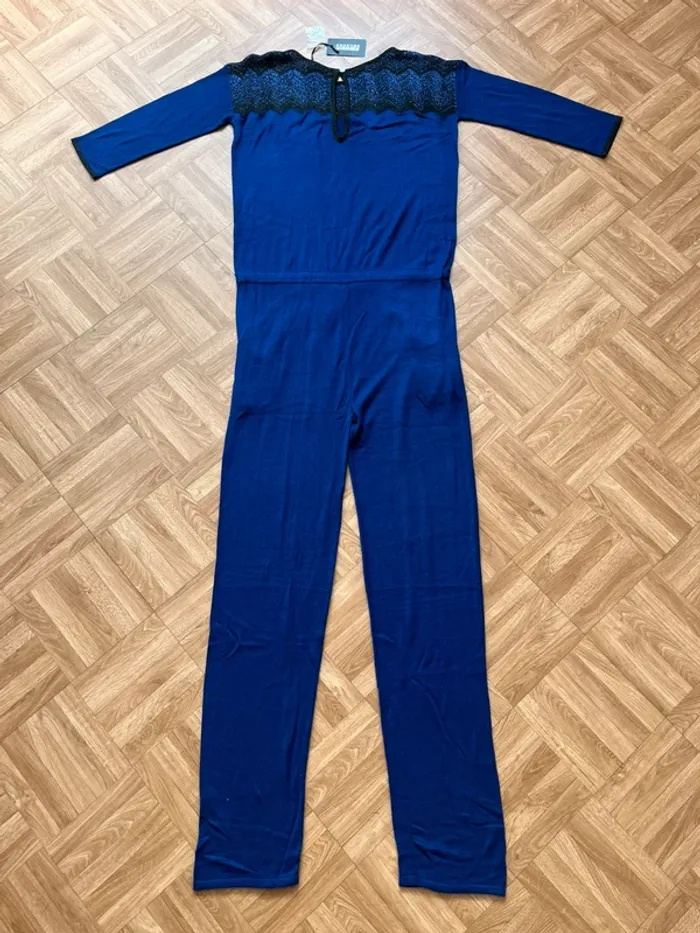 Combinaison ensemble manches 3/4 bleu vintage rare Georges Rech (NEUVE) - photo numéro 5