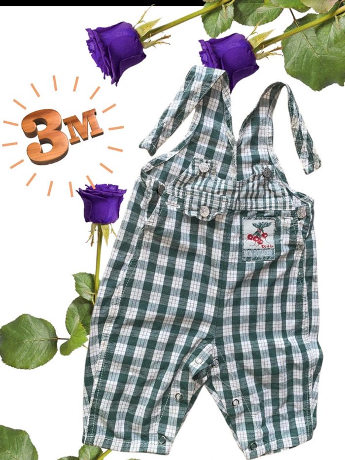 Salopettes vert et blanc - 3 Mois - Generation z - mixte - mon potager