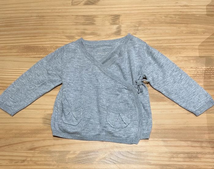 Gilet Cache cœur Gris 12 mois/74cm