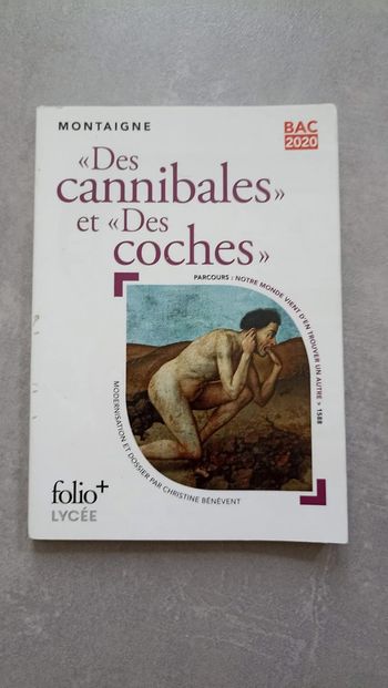 livre de poche Des cannibales et Des coches Montaigne Folio + lycée