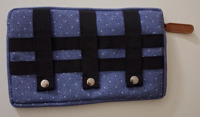 Pochette Cabaïa bleu jean à pois blancs - photo numéro 4