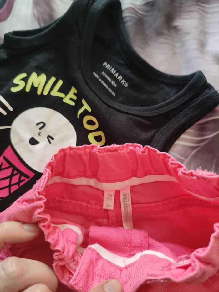 Ensemble d'été, t-shirt short, 3 mois - photo numéro 3