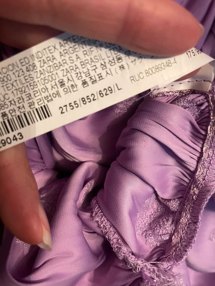 Robe lilas victorienne Zara taille L édition limité satiné - photo numéro 10