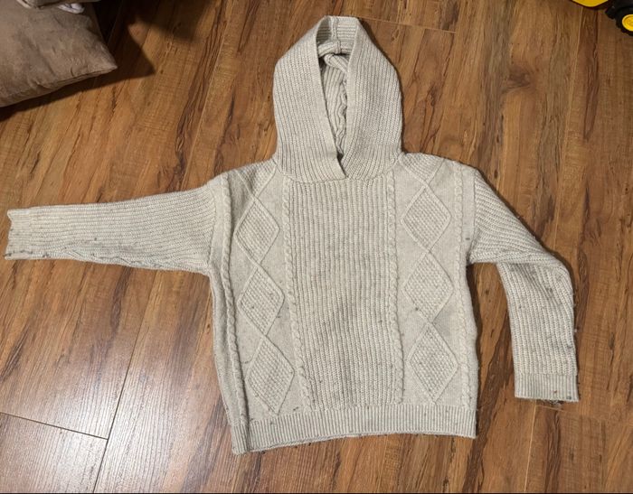 Pull beige épais capuche