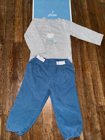 T-shirt et pantalon velour Jacadi 18 mois