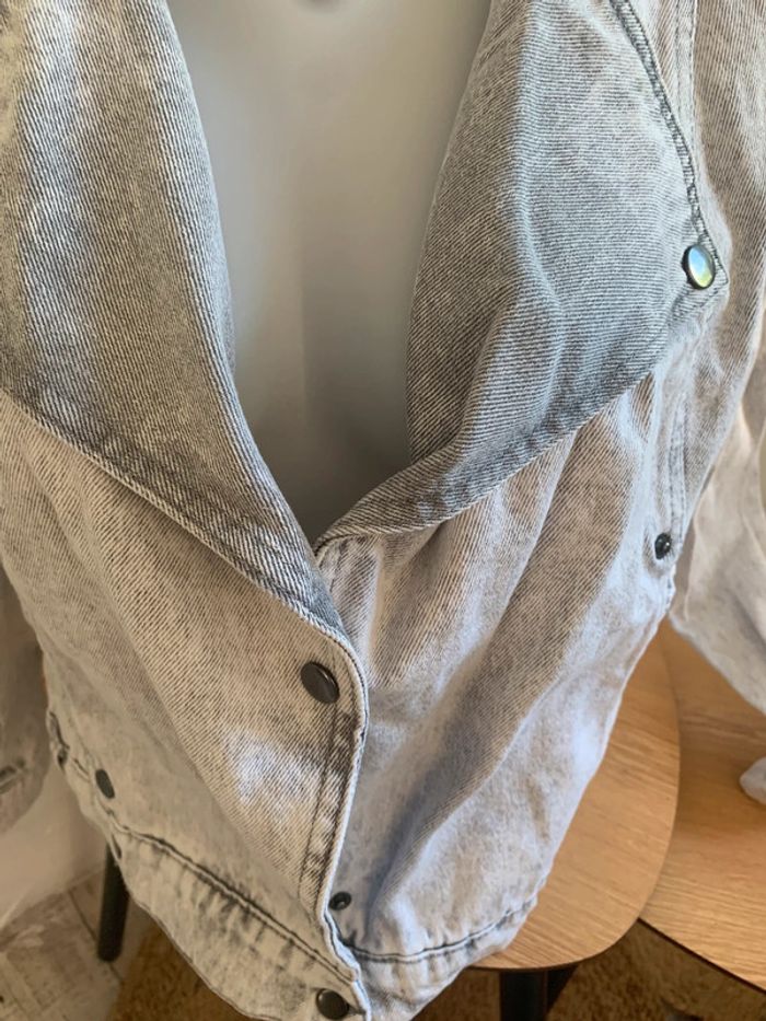 Veste jean grise taille 36 Kiabi - photo numéro 5