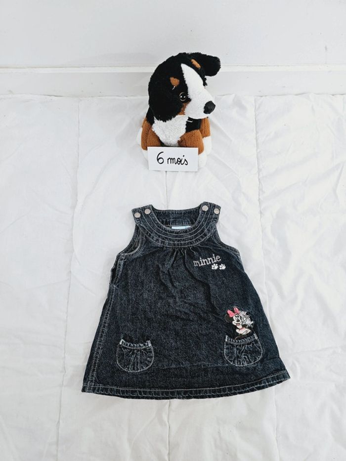 Robe en jeans Minnie manches bretelles bébé fille 6 mois Disney