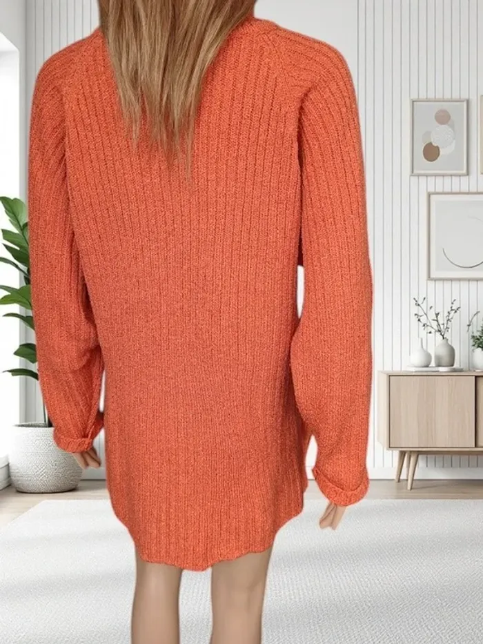 .pull long col roulé Renatto Bene orange Taille unique - photo numéro 3