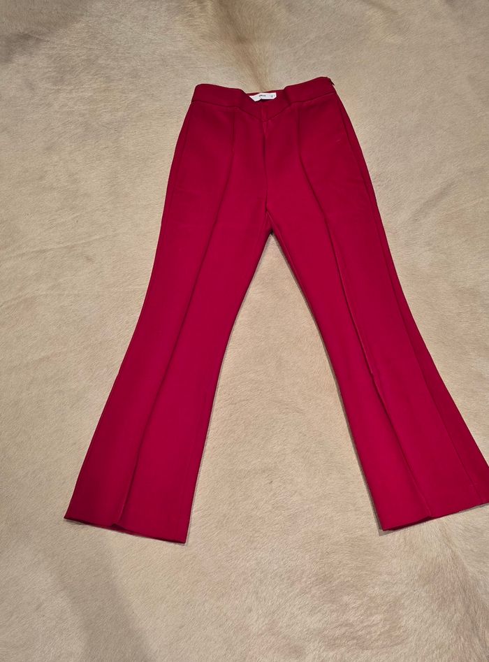 Pantalon cigarette femme rouge