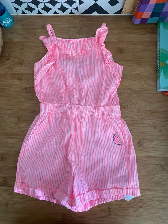 Combinaison short légère rose fluo