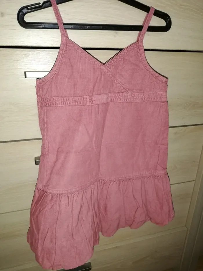Robe velours vieux rose