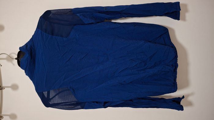Blouse, chemise bleue 5 boutons, semi-transparente, taille S, Bershka - photo numéro 4