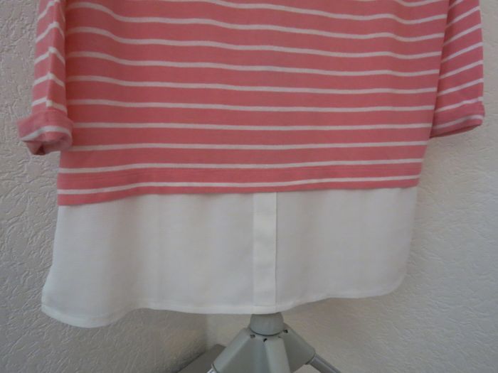 🌸 HAUT RAYÉ ROSE & BLANC – EFFET 2-EN-1 ULTRA TENDANCE 🌸 - photo numéro 2