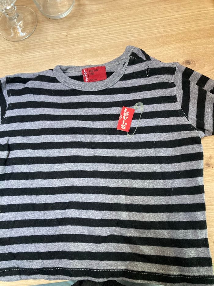 Tee-shirt manches longues Levis 12 mois noir et gris