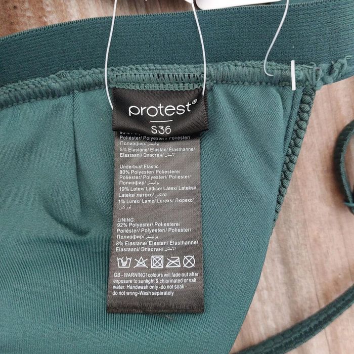 Haut de maillot de bain triangle vert et rose - Taille S Protest - photo numéro 3