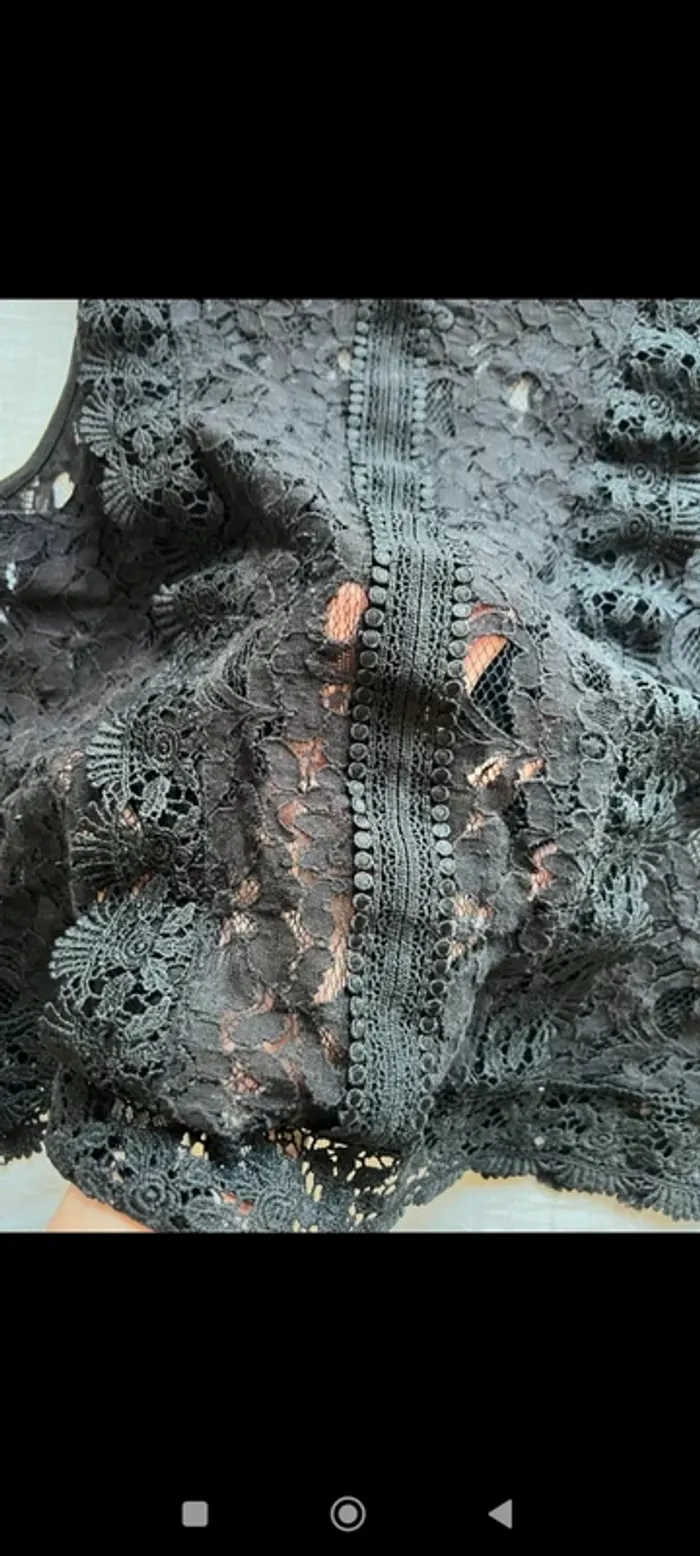 Blouse en dentelle noire sans manches Pimkie 36 - photo numéro 4